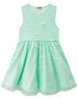 Vestido em Ribana Canelada e Tule Bordado 87209 Infanti Infantil Menina