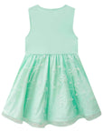 Vestido em Ribana Canelada e Tule Bordado 87209 Infanti Infantil Menina