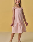 Vestido em Tecido Listrado 87946 Infanti Infantil Menina