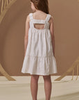 Vestido em Tecido Listrado Bordado 96668 Infanti Infantil Menina