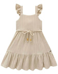 Vestido em Tecido Rayon Plissado 87947 Infanti Infantil Menina