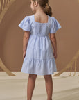 Vestido em Tricoline Listrado 3D Floral 96892 Infanti Infantil Menina