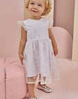 Vestido em Tule Bordado 86878 Infanti Bebê Menina