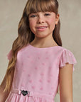 Vestido em Tule Flocking Coração 93443 Infanti Infantil Menina