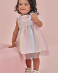 Vestido em Tule Foil Degradê 87092 Infanti Bebê Menina