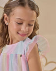 Vestido em Tule Foil Degradê 87219 Infanti Infantil Menina