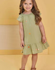 Vestido em Viscose Bordado Flores 83153 Infanti Bebê Menina