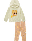 Conjunto de Blusão em Pelo Teddy e Calça Legging em Termoskin Peluciado 92472 Infanti Infantil Menina