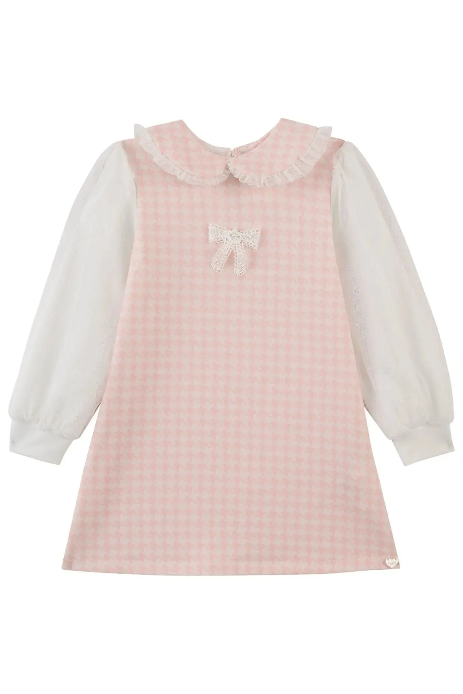 Vestido em Molecotton e Tule com Elastano 92123 Kukiê Bebê Menina