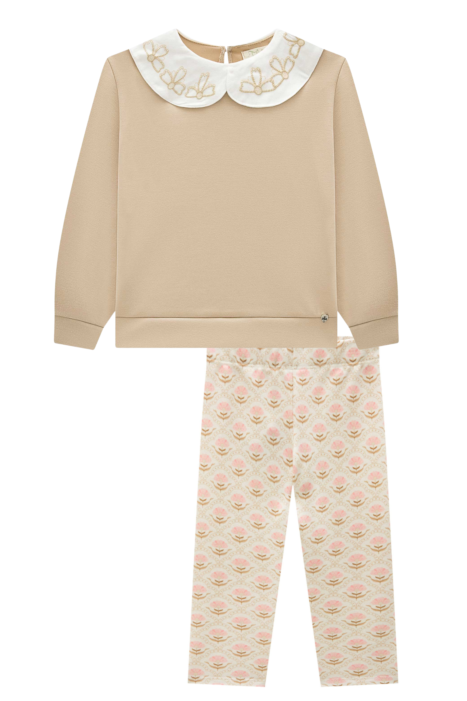 Conjunto de Blusão em Malha Tecnonew e Calça Legging em Molecotton 92482 Infanti Bebê Menina