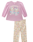 Conjunto de Bata em Cotton com Calça Legging em Molecotton 89944 Infanti Bebê Menina