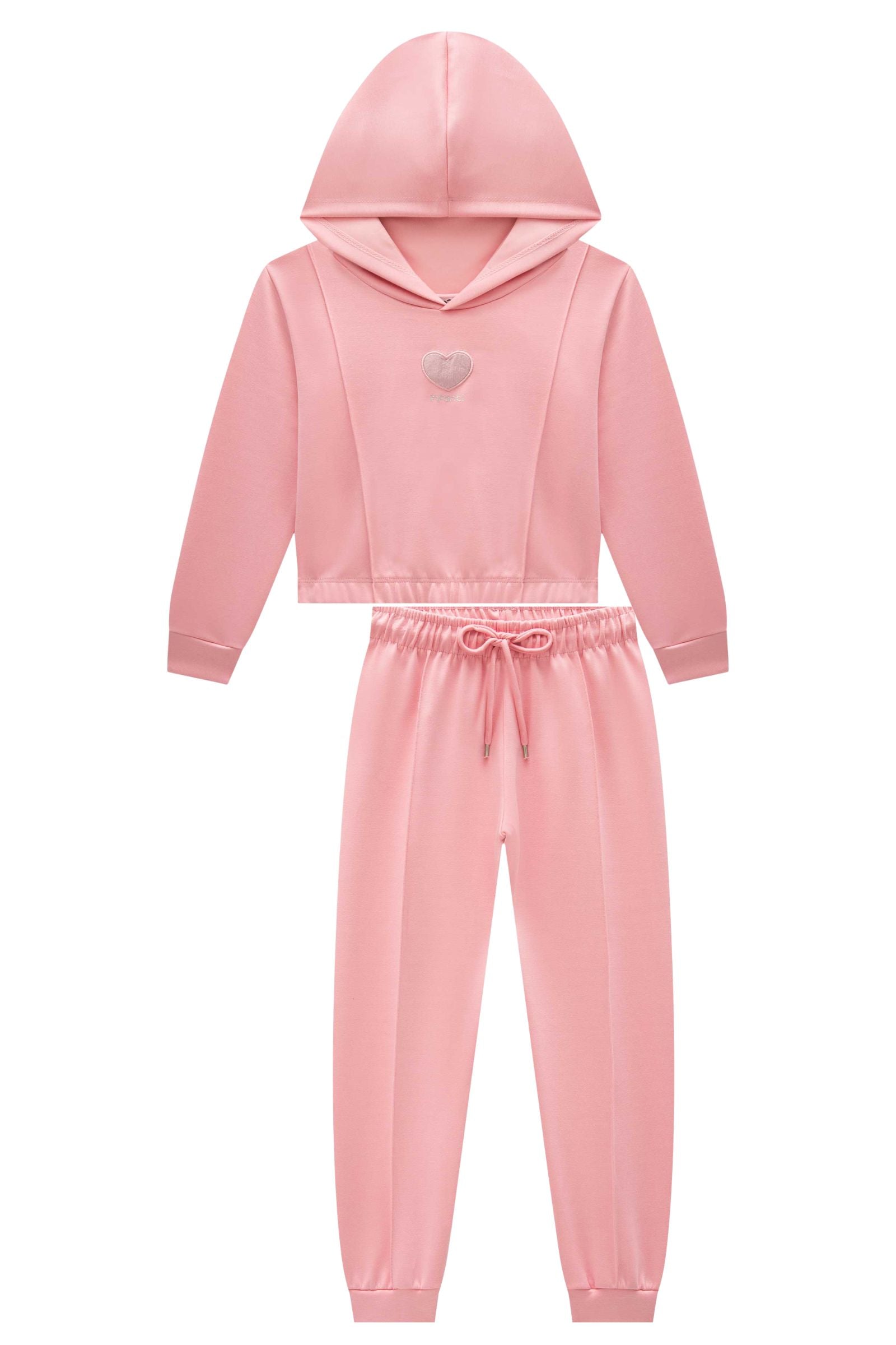 Conjunto de Blusão Boxy e Calça Jogger em Malha Tecnonew 92367 Infanti Infantil Menina