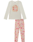 Conjunto de Pijama de Blusa com Calça em Malha Comfy 89634 Infanti Infantil Menina