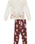Conjunto de Bata em Malha Comfy Linho com Calça Legging em Malha Power 89432 Infanti Infantil Menina
