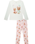 Conjunto de Pijama de Blusa e Calça Legging em Malha Comfy 92403 Infanti Infantil Menina