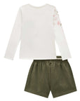 Conjunto de Blusa em Malha Comfy com Short Saia em Veludo Cotelê 92415 Infanti Infantil Menina