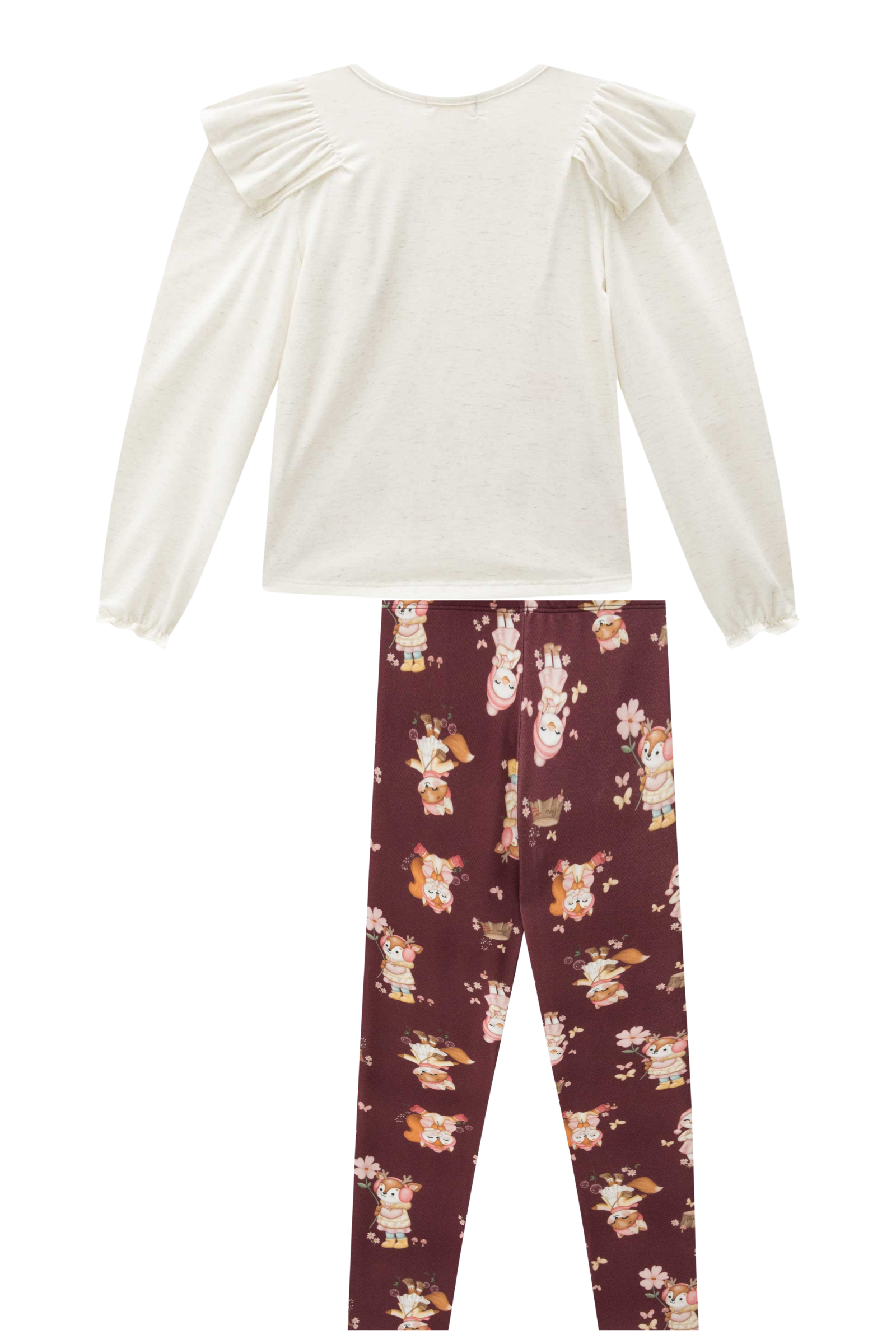 Conjunto de Bata em Malha Comfy Linho com Calça Legging em Malha Power 89432 Infanti Infantil Menina