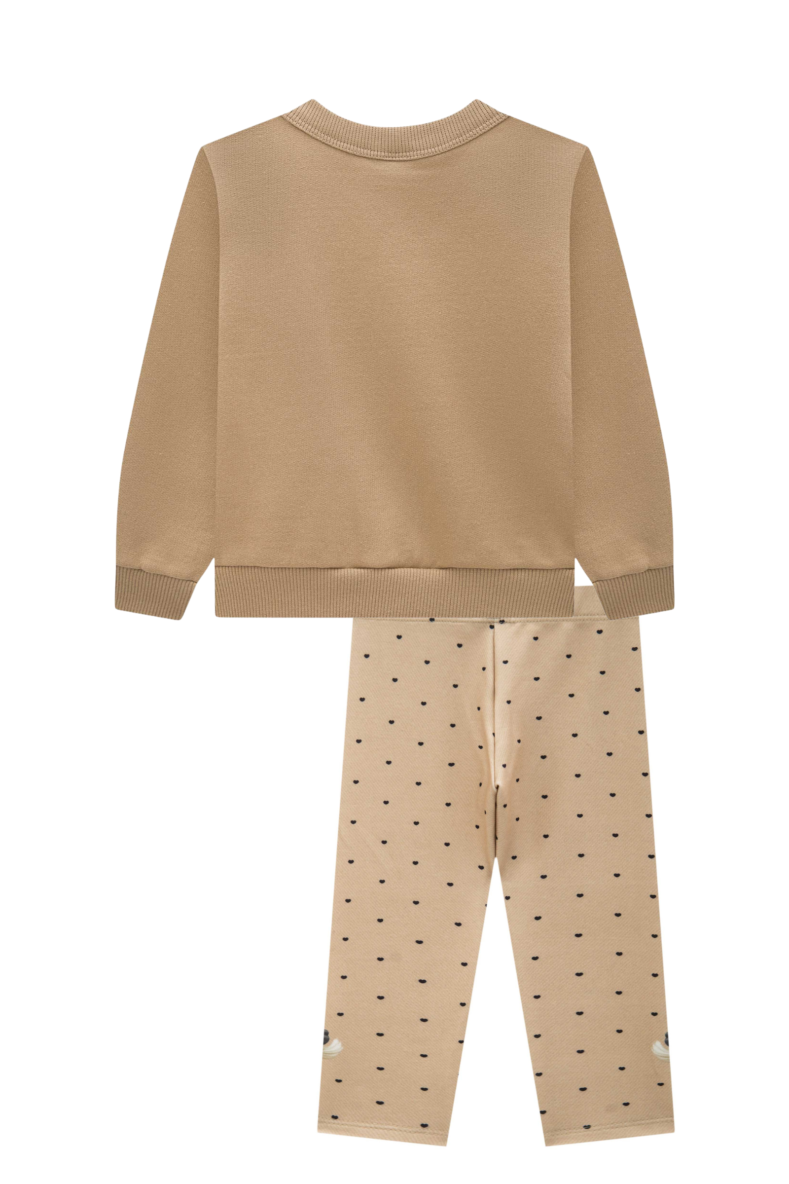 Conjunto de Blusão em Moletom com Pelúcia e Calça Legging em Termoskin Peluciado 91800 Infanti Bebê Menina