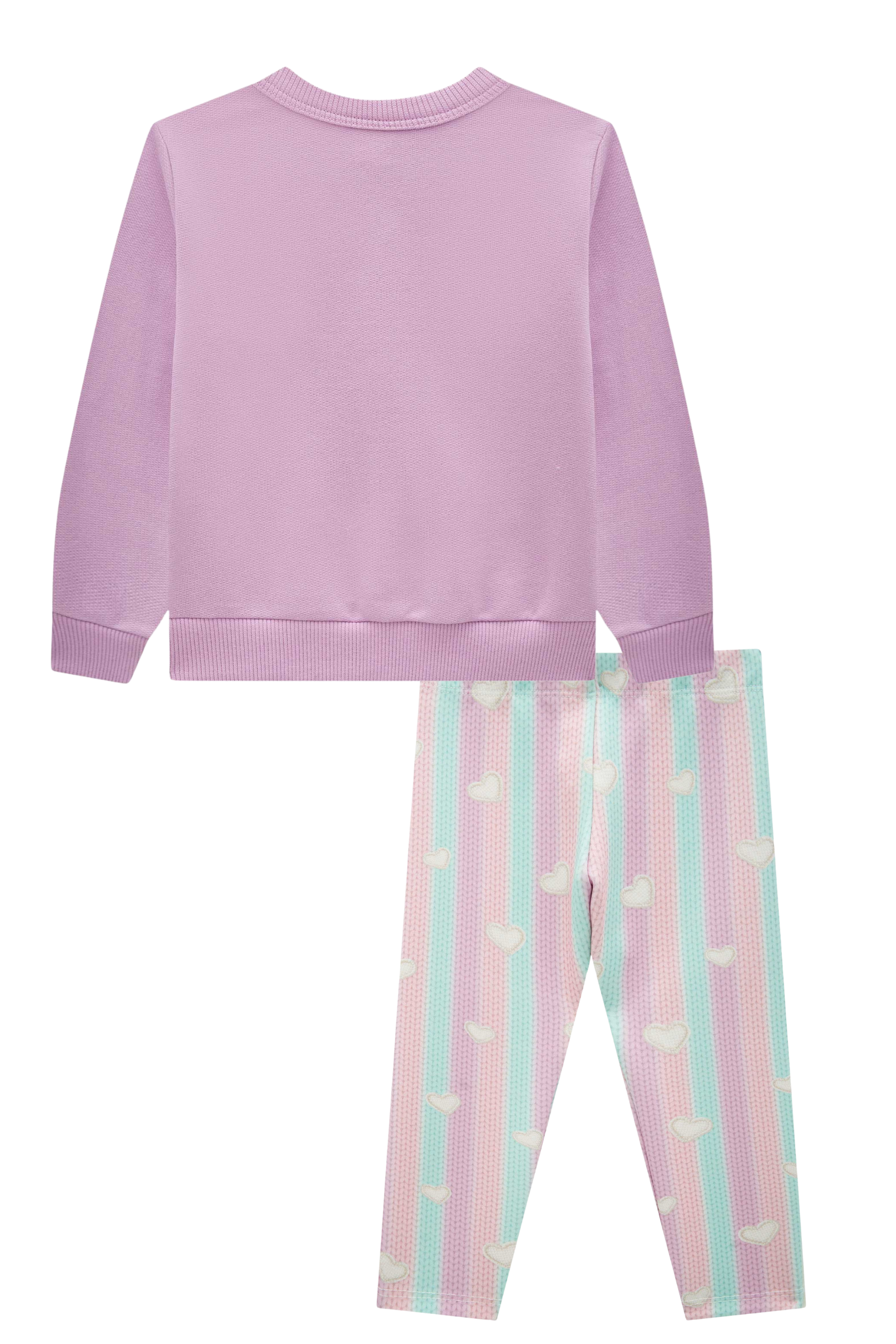 Conjunto de Blusão em Moletom sem Pelúcia e Calça Legging em Fly Tech 90950 Infanti Bebê Menina