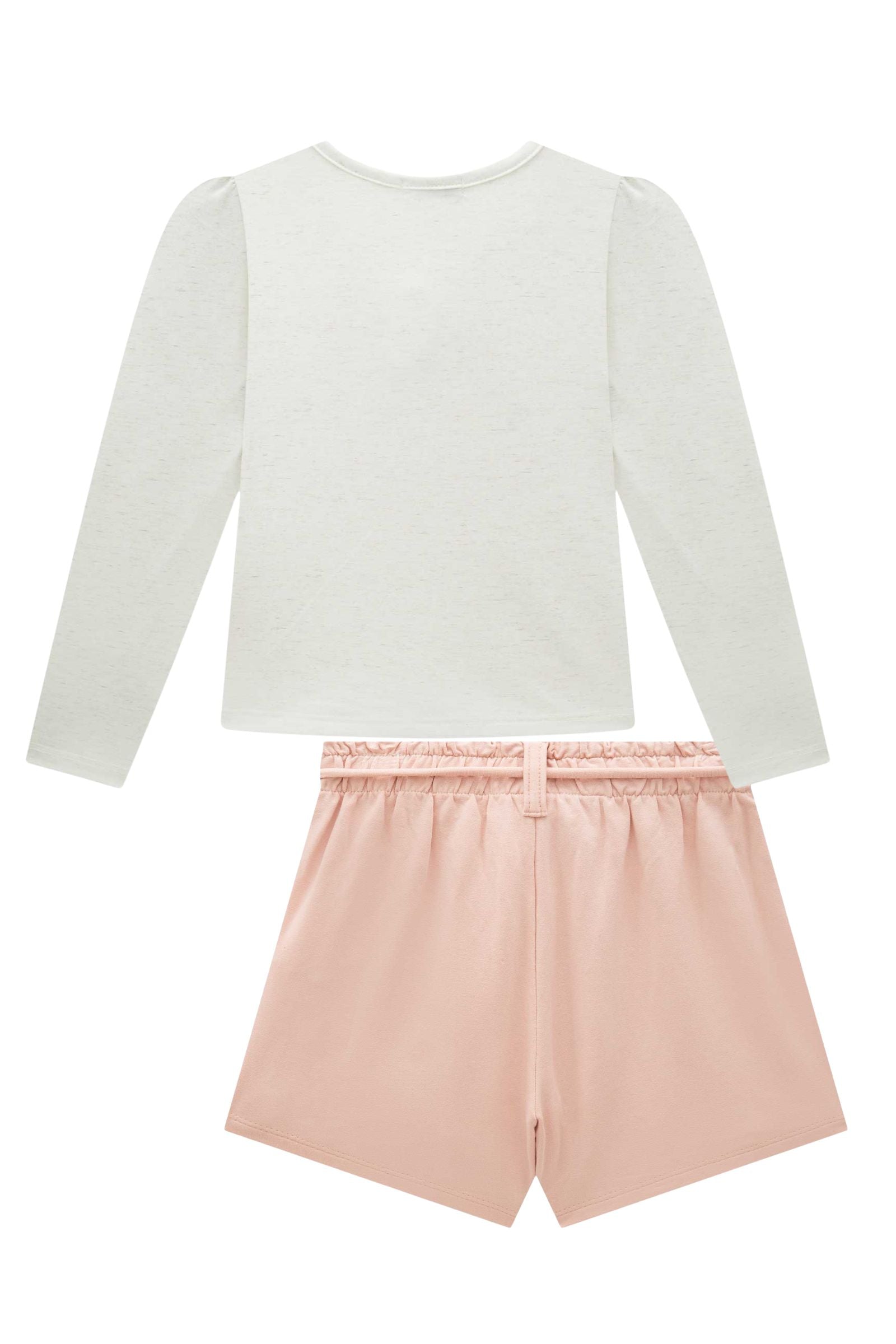 Conjunto de Blusa em Malha Power com Short Saia em Molevisco 92146 Infanti Infantil Menina