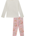 Conjunto de Blusa Alongada em Cotton e Calça Legging em Molecotton 89739 Infanti Infantil Menina