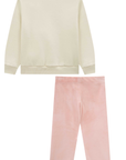 Conjunto de Blusão em Moletom com Pelúcia e Calça Legging em Veludo com Elastano 89985 Infanti Bebê Menina