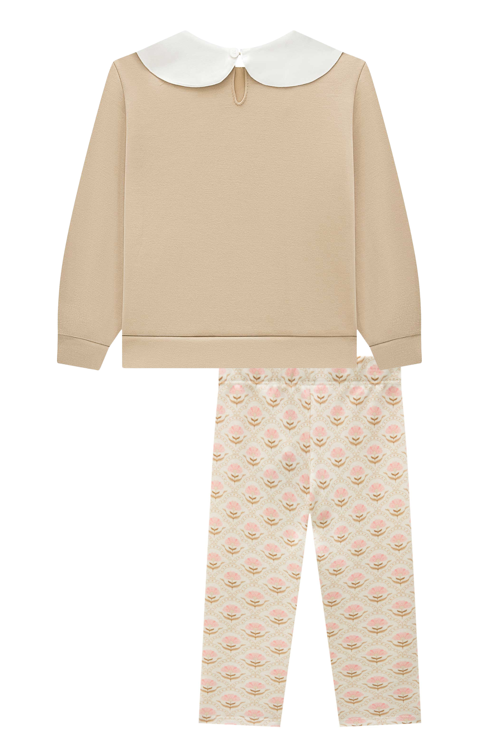 Conjunto de Blusão em Malha Tecnonew e Calça Legging em Molecotton 92482 Infanti Bebê Menina