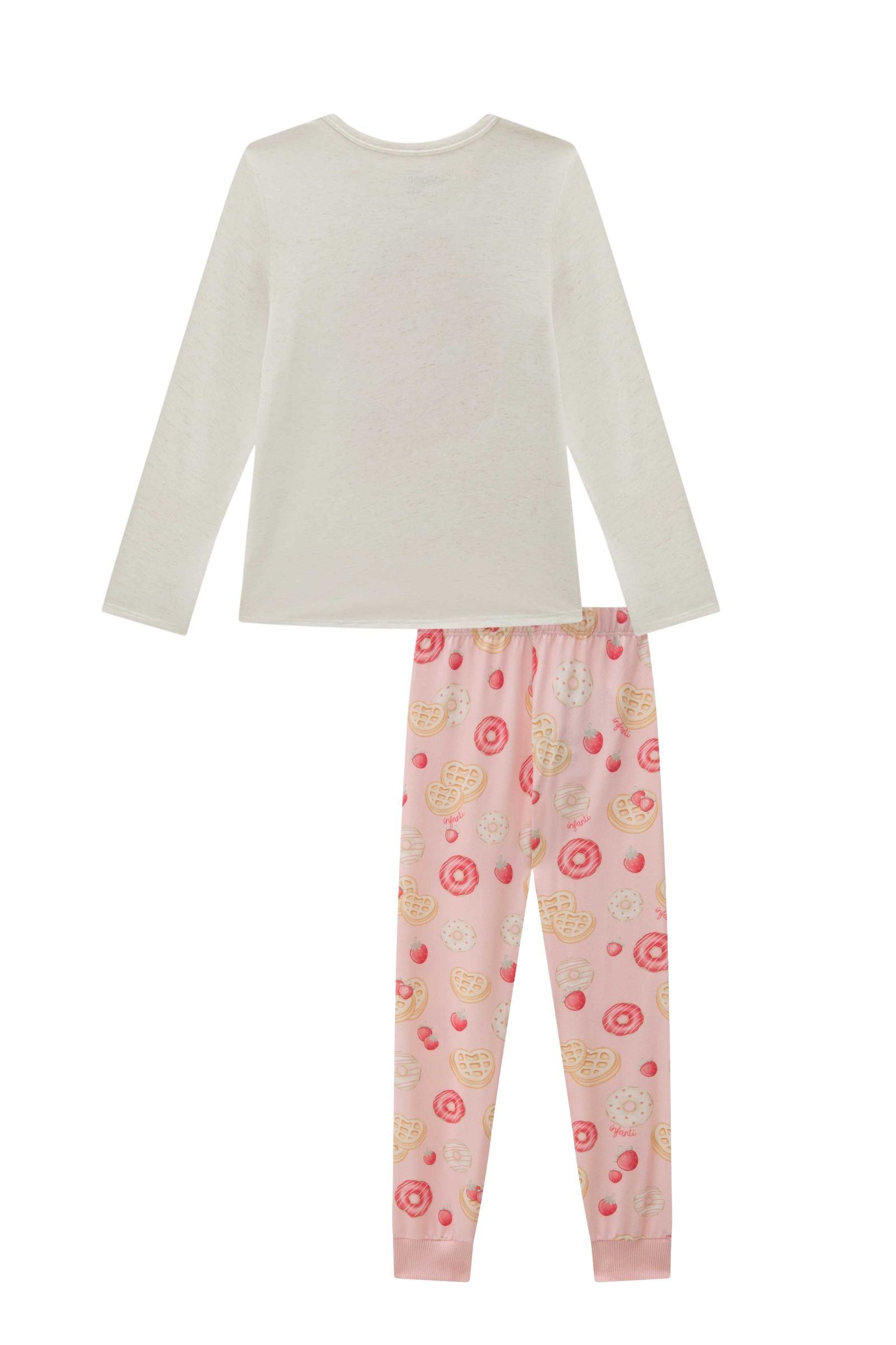 Conjunto de Pijama de Blusa com Calça em Malha Comfy 89634 Infanti Infantil Menina