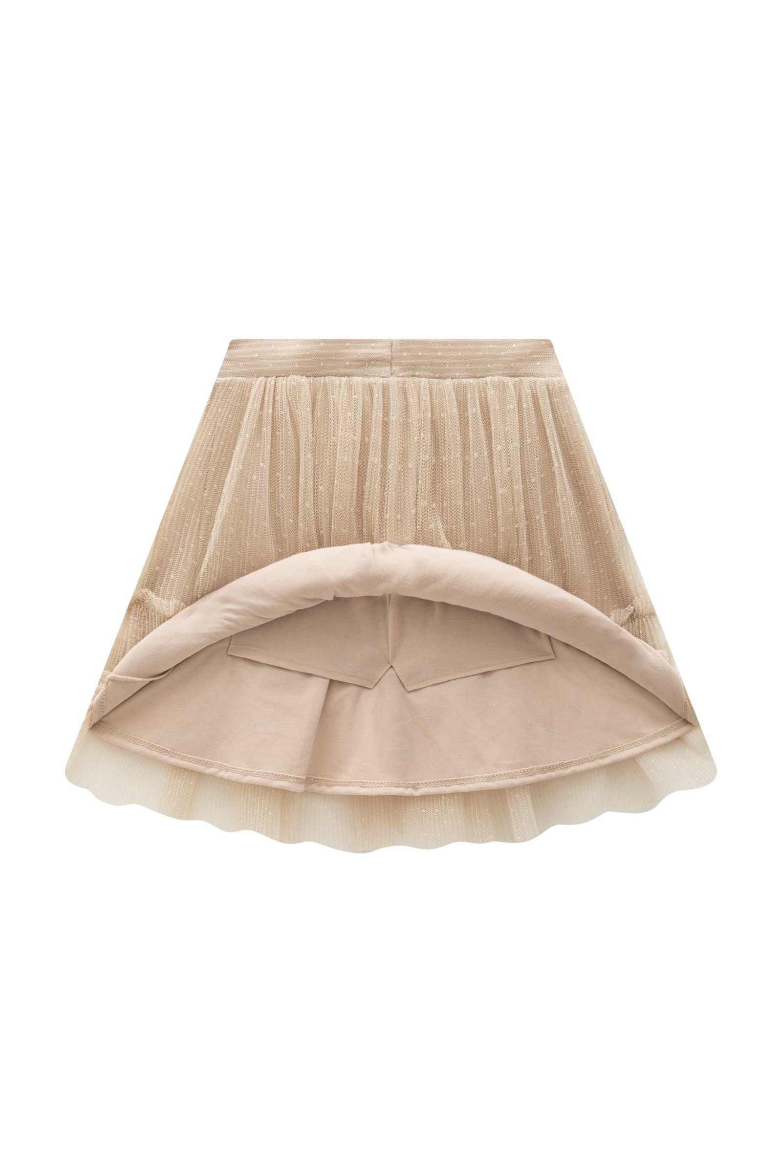 Saia em Tule Plissado Poá. Com Shorts Embutido 91891 Infanti Infantil Menina