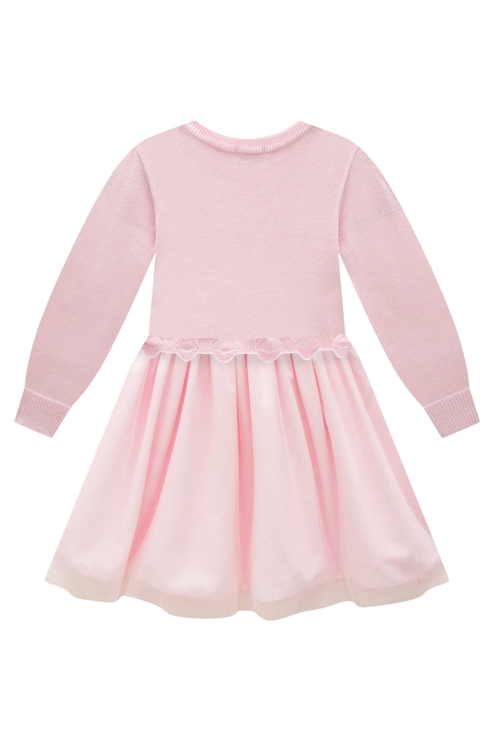 Vestido em Tricot Prime e Tule com Elastano 87684 Infanti Infantil Menina