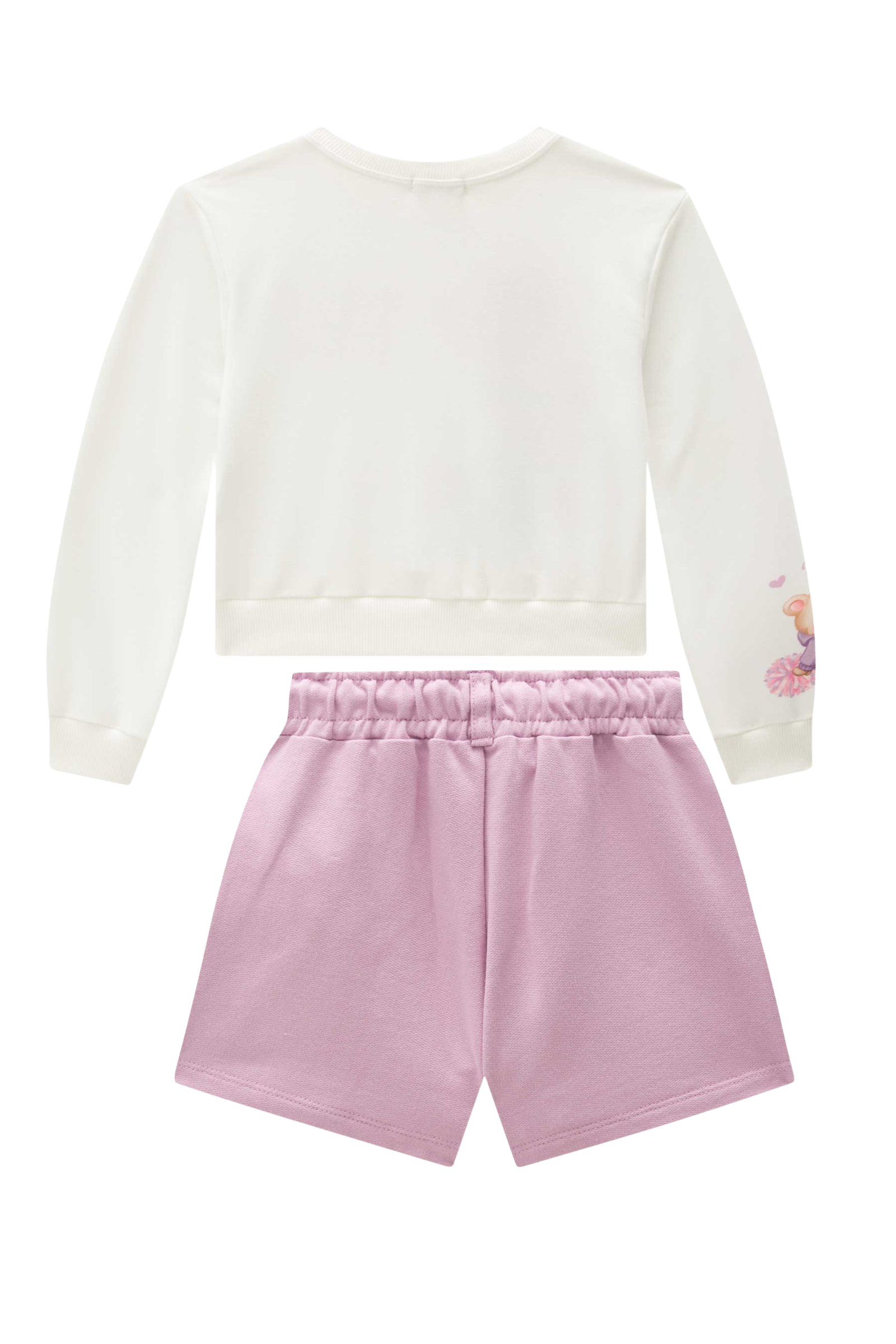 Conjunto de Blusão Boxy em Molecotton e Shorts Saia em Moletom sem Pelúcia 90829 Infanti Infantil Menina