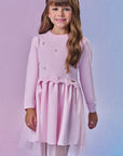 Vestido em Tricot Prime e Tule com Elastano 87684 Infanti Infantil Menina