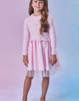 Vestido em Tricot Prime e Tule com Elastano 87684 Infanti Infantil Menina