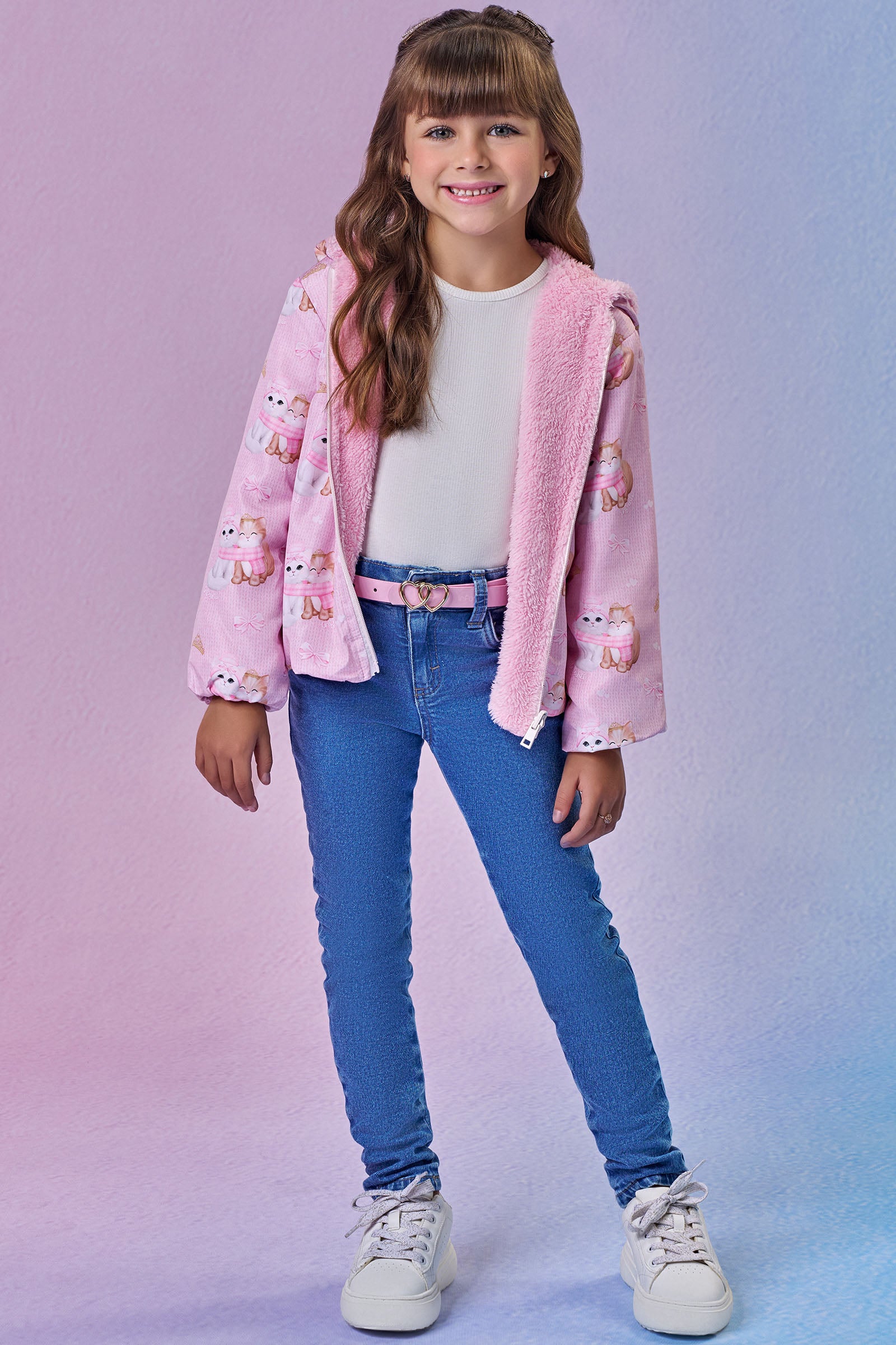 Cinto em PU com Fivela Dourada 89076 Infanti Infantil Menina