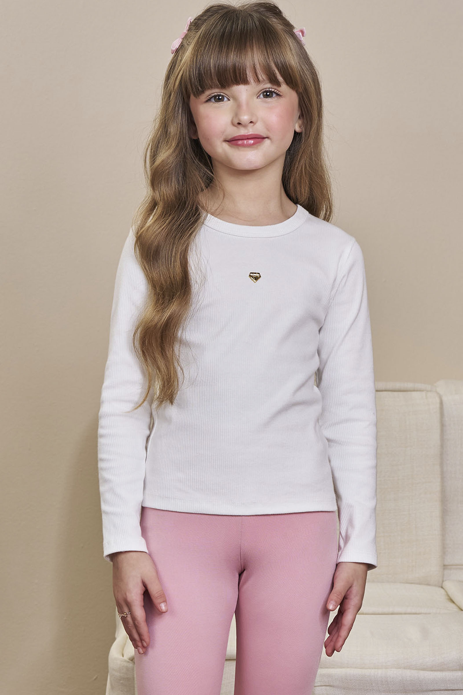 Blusa em Canelado Liz 89225 Infanti Infantil Menina