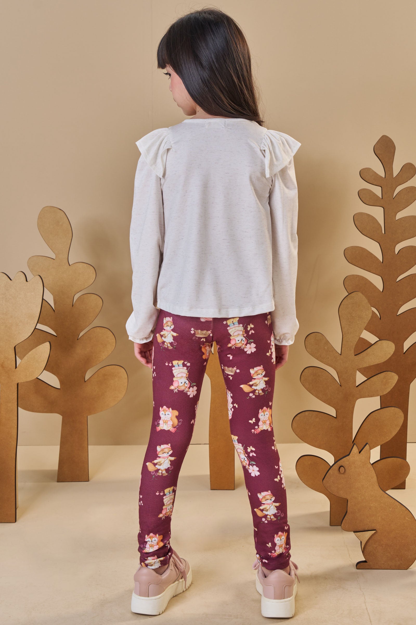 Conjunto de Bata em Malha Comfy Linho com Calça Legging em Malha Power 89432 Infanti Infantil Menina