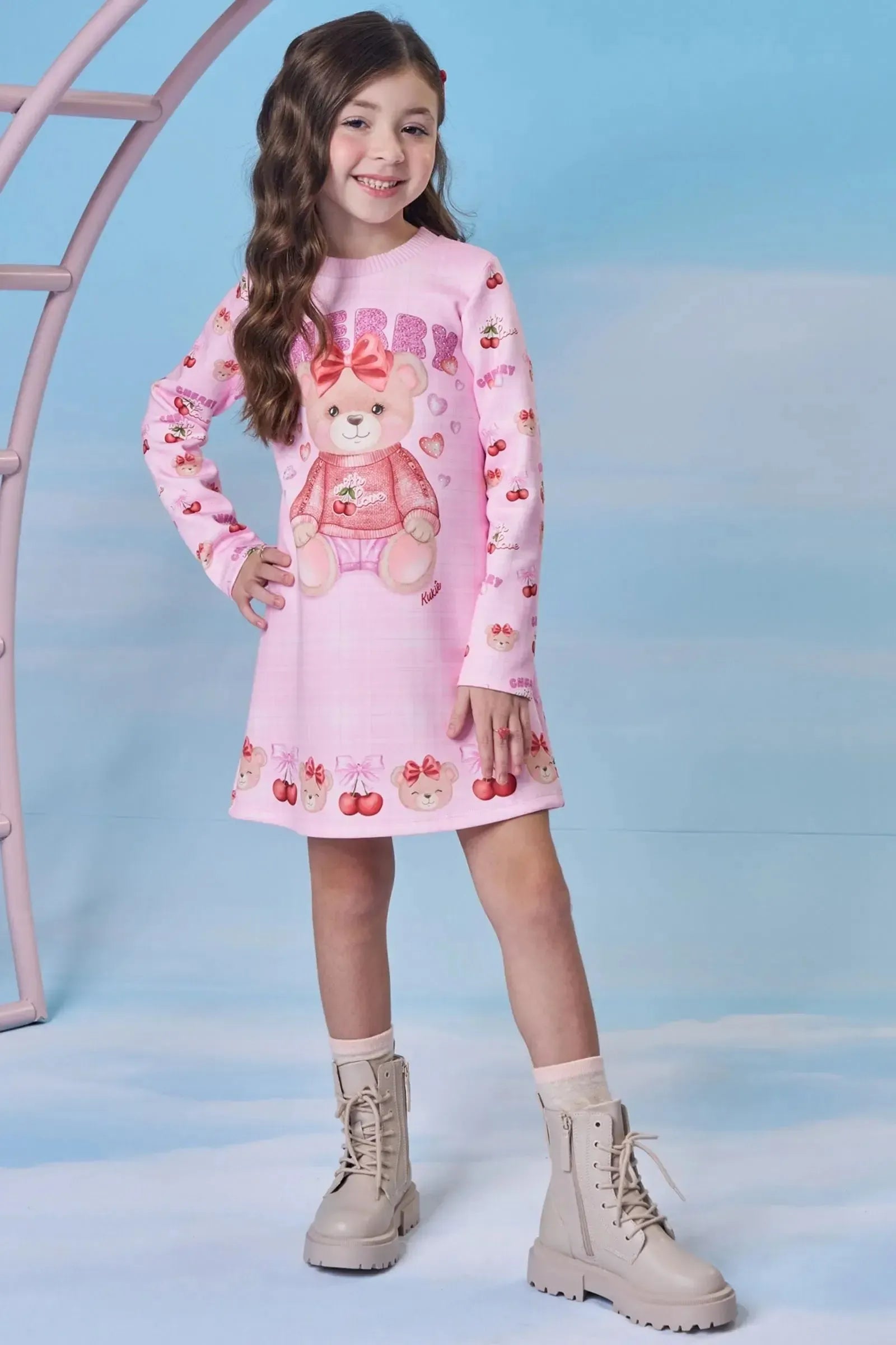 Vestido em Fly Tech 89567 Kukiê Infantil Menina