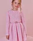 Vestido em Malha Tweed. Acompanha Gola em Pelo 89665 Infanti Infantil Menina