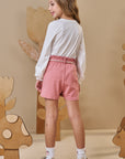 Conjunto de Blusa em Meia Malha com Shorts em Molevisco 90500 Infanti Infantil Menina