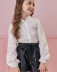 Camisa em Tricoline com Elastano 91811 Kukiê Infantil Menina