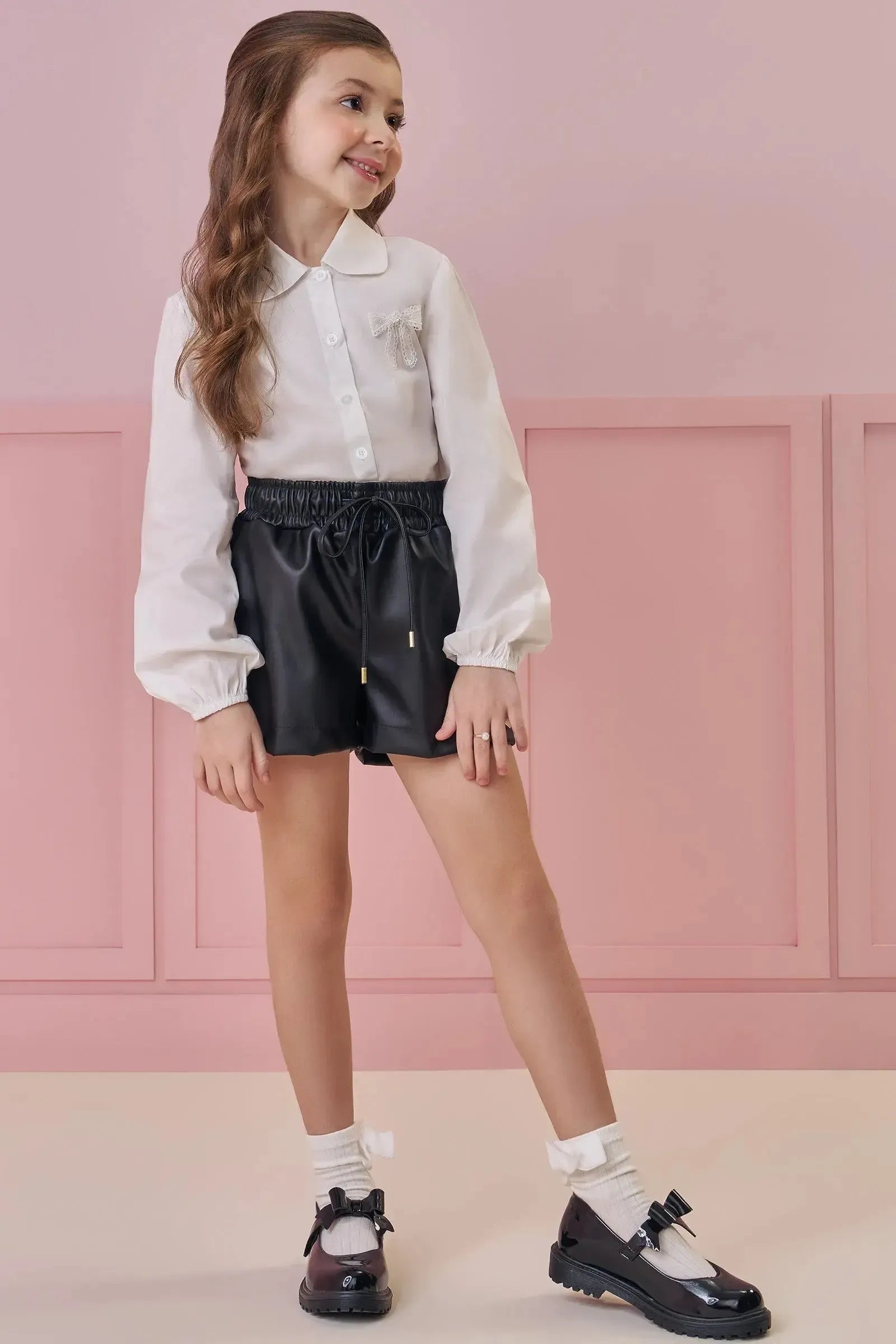 Camisa em Tricoline com Elastano 91811 Kukiê Infantil Menina