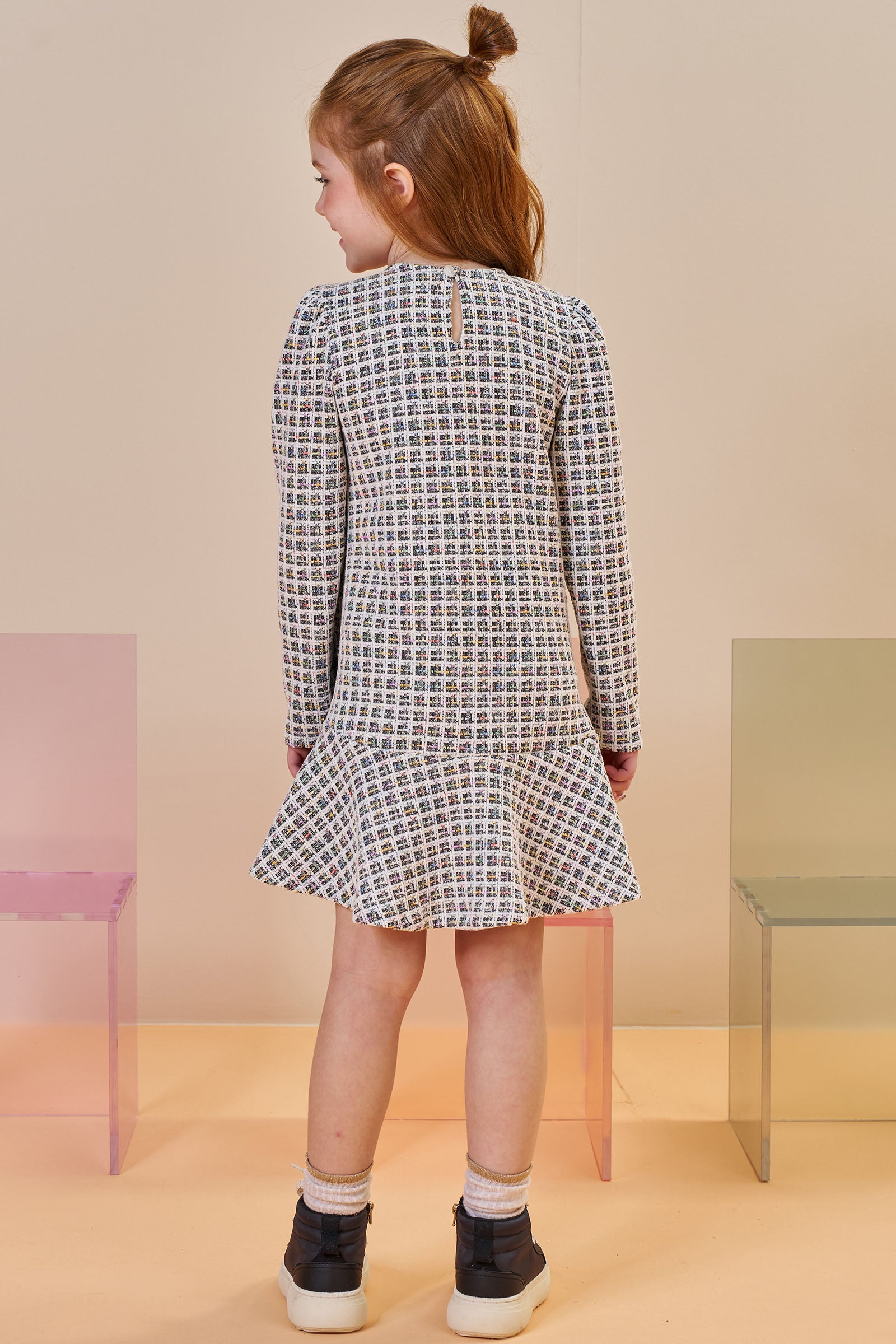 Vestido em Malha Jacquard Kim 92687 Infanti Infantil Menina