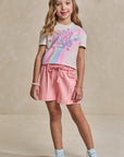 Conjunto de Blusa Boxy Over em Meia Malha e Shorts em Moletwill 93625 Infanti Infantil Menina