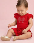 Conjunto de Body e Shorts em Canelado Liz 96897 Infanti Bebê Menina
