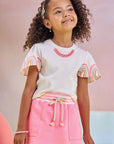Blusa Boxy em Canelado e Visco Twill 83014 Infanti Infantil Menina