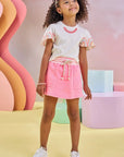 Blusa Boxy em Canelado e Visco Twill 83014 Infanti Infantil Menina