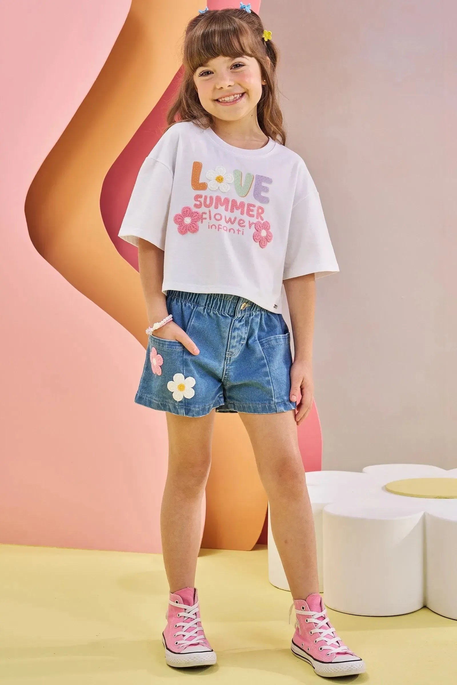 Blusa Boxy em Meia Malha 83018 Infanti Infantil Menina