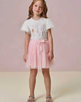 Blusa em Cotton e Tule 95884 Infanti Infantil Menina