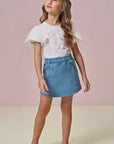 Blusa em Cotton e Tule 95884 Infanti Infantil Menina
