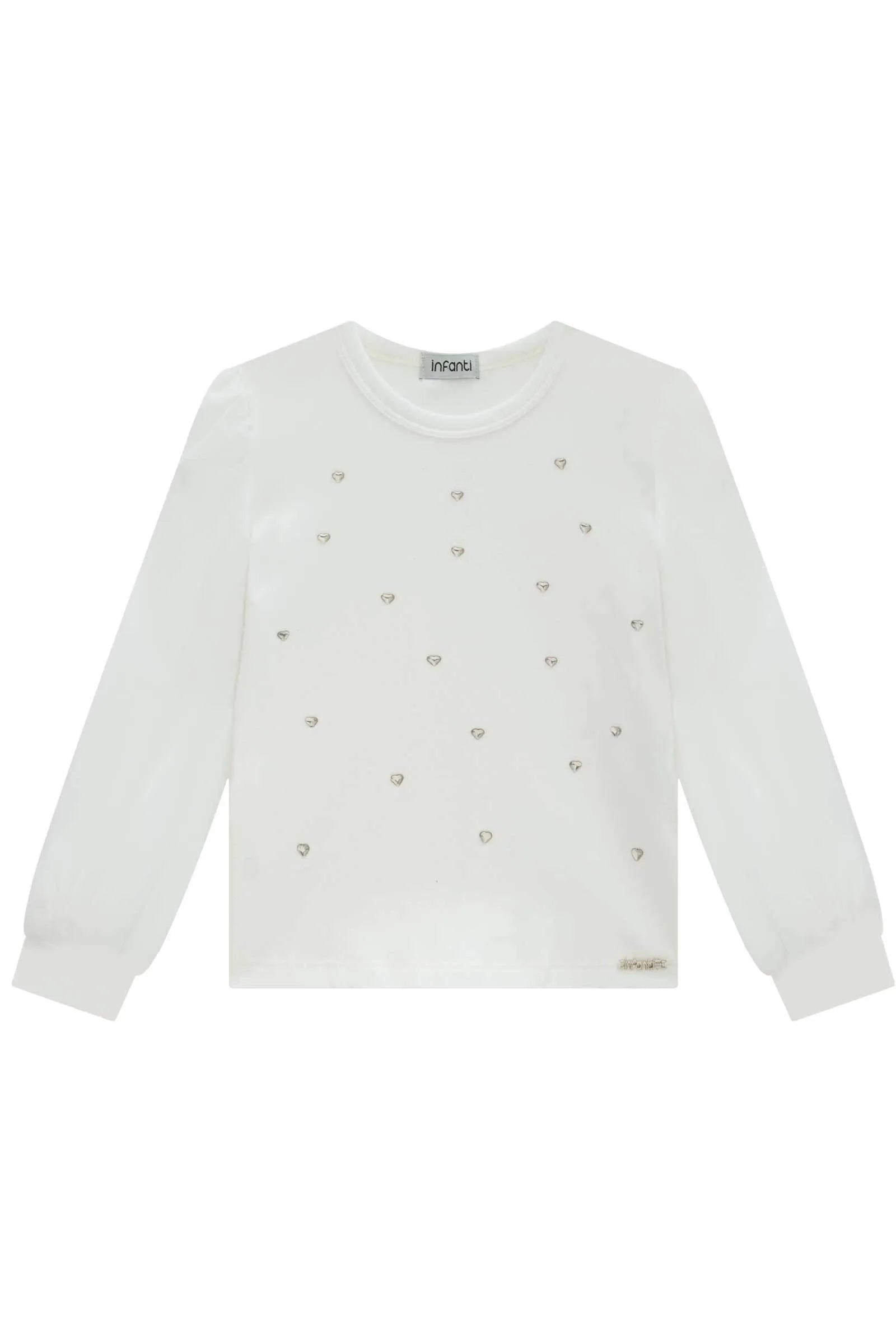 Blusa em Cotton e Tule com Elastano 89217 Infanti Infantil Menina